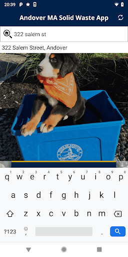 Andover MA Solid Waste App Screen 2