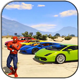 Hero Spiderman and Superman Car Game icon