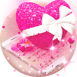 Pink Heart Bowknot Romantic Love Theme icon