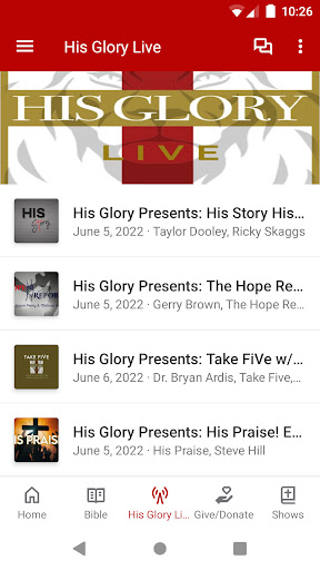 His Glory Ministry Screen 2