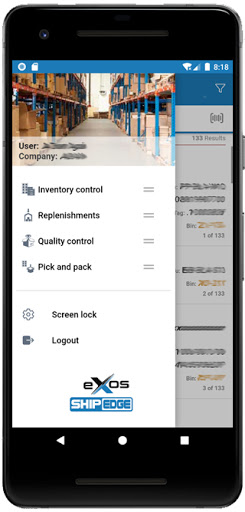 Android application eXos by Shipedge screenshort