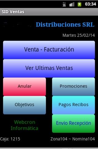 Android application SID Preventa 2da screenshort