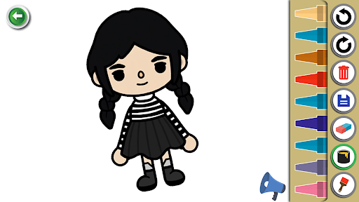 Toca Wednesday Addams Coloring