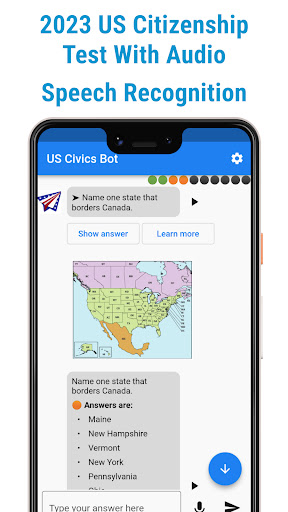 Android application US Citizenship Test Bot 2024 screenshort