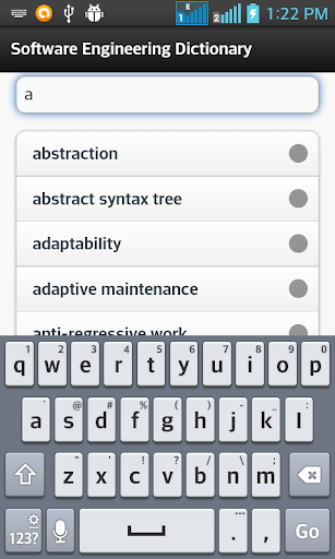 SoftwareEngineering Dictionary Screen 2