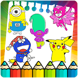 Coloring pages for cartoons fan icon