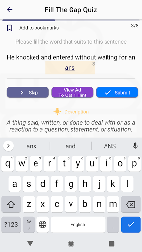 Common 5000 English Words Quiz Screen 3