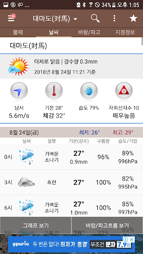물때와날씨-일본지역편(일본 물때표, 바다날씨, 바다낚시 Screen 2