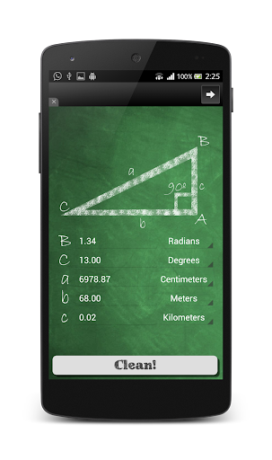 Right Triangle Calculator (Pyt Screen 3