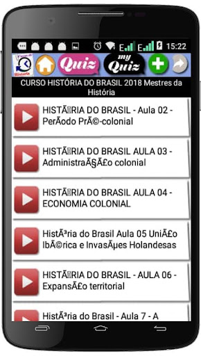 Android application CURSO DE HISTORIA screenshort