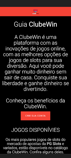 Android application Guia ClubeWin screenshort