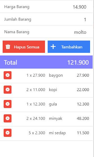 Android application Kalkulator Belanja Sederhana screenshort