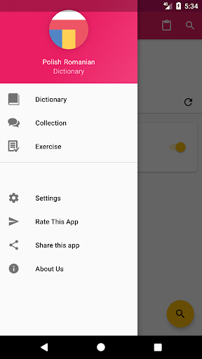 Android application Polish Romanian Dictionary screenshort