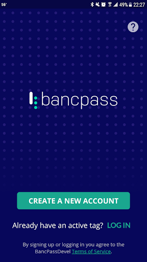 Android application BancPass Toll Sticker screenshort