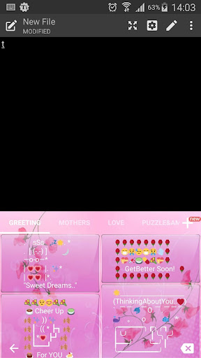 Emoji Keyboard Glass Pink Flow