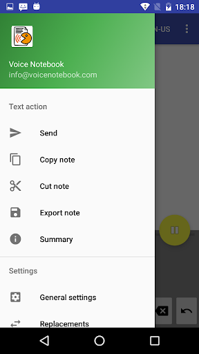 Voice Notebook speech to text Screen 2