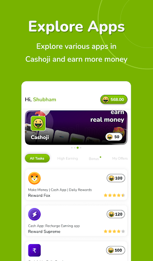 Android application Cashoji: Daily Earning App screenshort