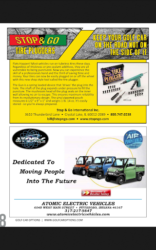 Golf Car Options Screen 3