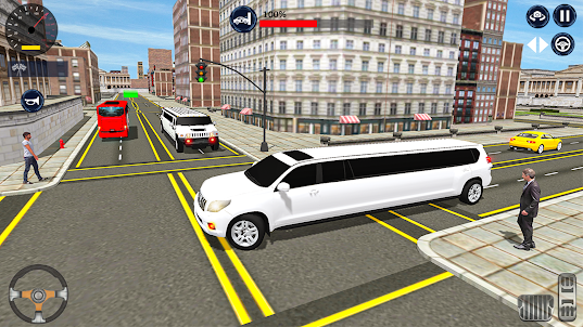 Car driving limousine car game