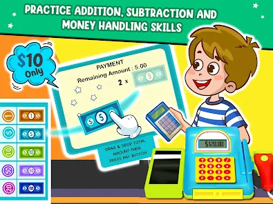 Cash register store app for kids