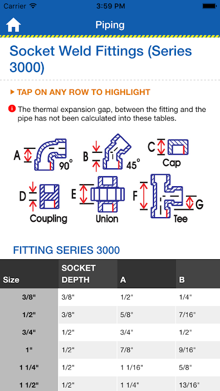 Pipefitter App Screen 2