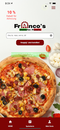 Android application Franco's Steinofen Pizzeria screenshort