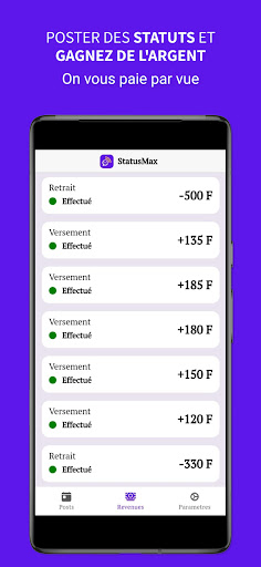Android application StatusMax screenshort