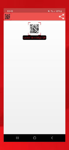 Android application Lector código QR. Escaner QR screenshort