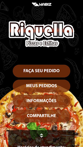Android application Pizzaria Riquella screenshort