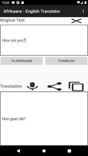Android application Afrikaans - English Translator screenshort