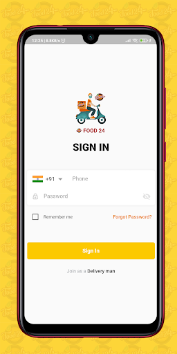 Android application Food24 Delivery Boy App screenshort