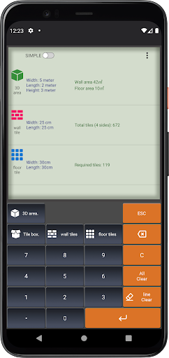 Tile Calculator Screen 2