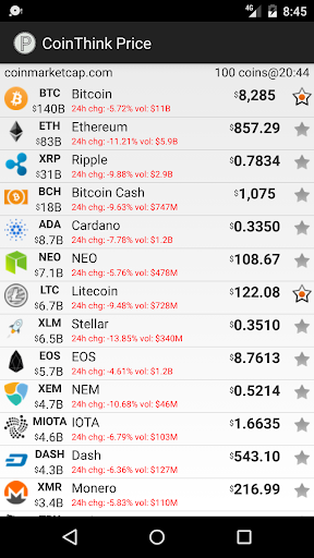Android application CoinThink Price screenshort