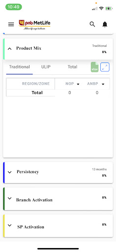PNB Metlife Dashboard Screen 3