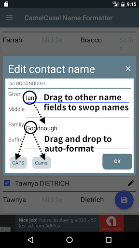 CamelCase Name Formatter