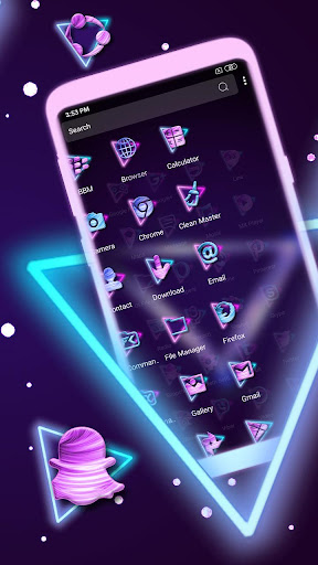 Neon Triangle Launcher Theme Screen 3