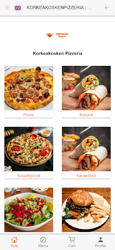 Android application Korkeakosken Pizzeria screenshort