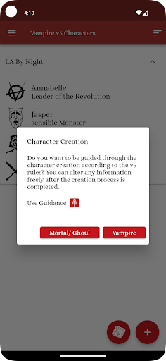 Vampire v5 Characters Screen 3