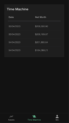 Dollars - Track Your Net Worth Screen 2