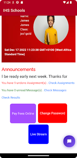 Android application IHS Schools screenshort