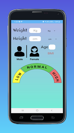 Android application BMI screenshort