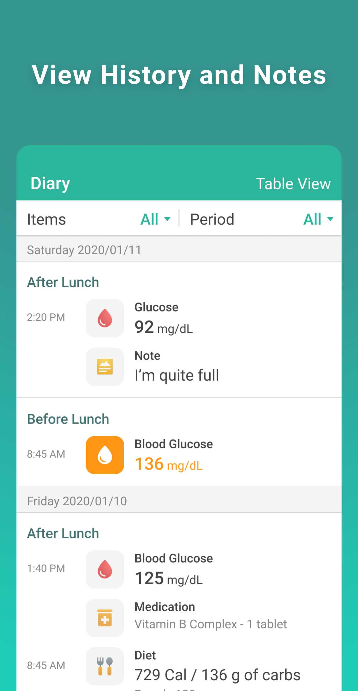 Android application Health2Sync - Diabetes Care screenshort