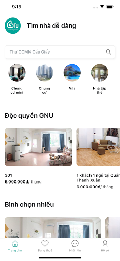 Android application MHome - Thuê nhà screenshort