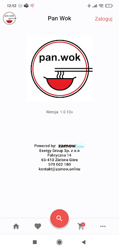 Android application Pan Wok Wrocław screenshort