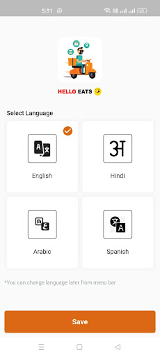 Android application HelloEats Driver screenshort
