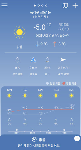 Android application 미세날씨 - 날씨, 미세먼지, 기온비교 screenshort
