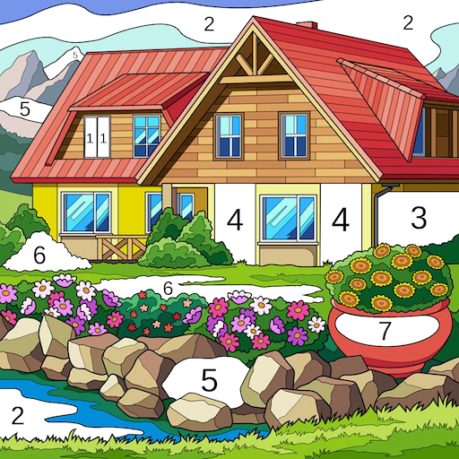 House Coloring Paint by Number  Icon
