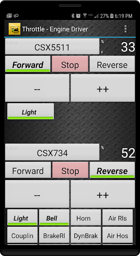 Android application Engine Driver Throttle screenshort