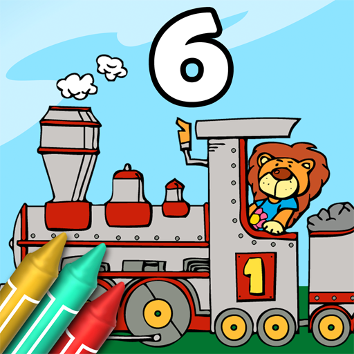 Coloring Book 6: Number Trains 6 Icon