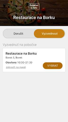 Android application Restaurace na Borku screenshort